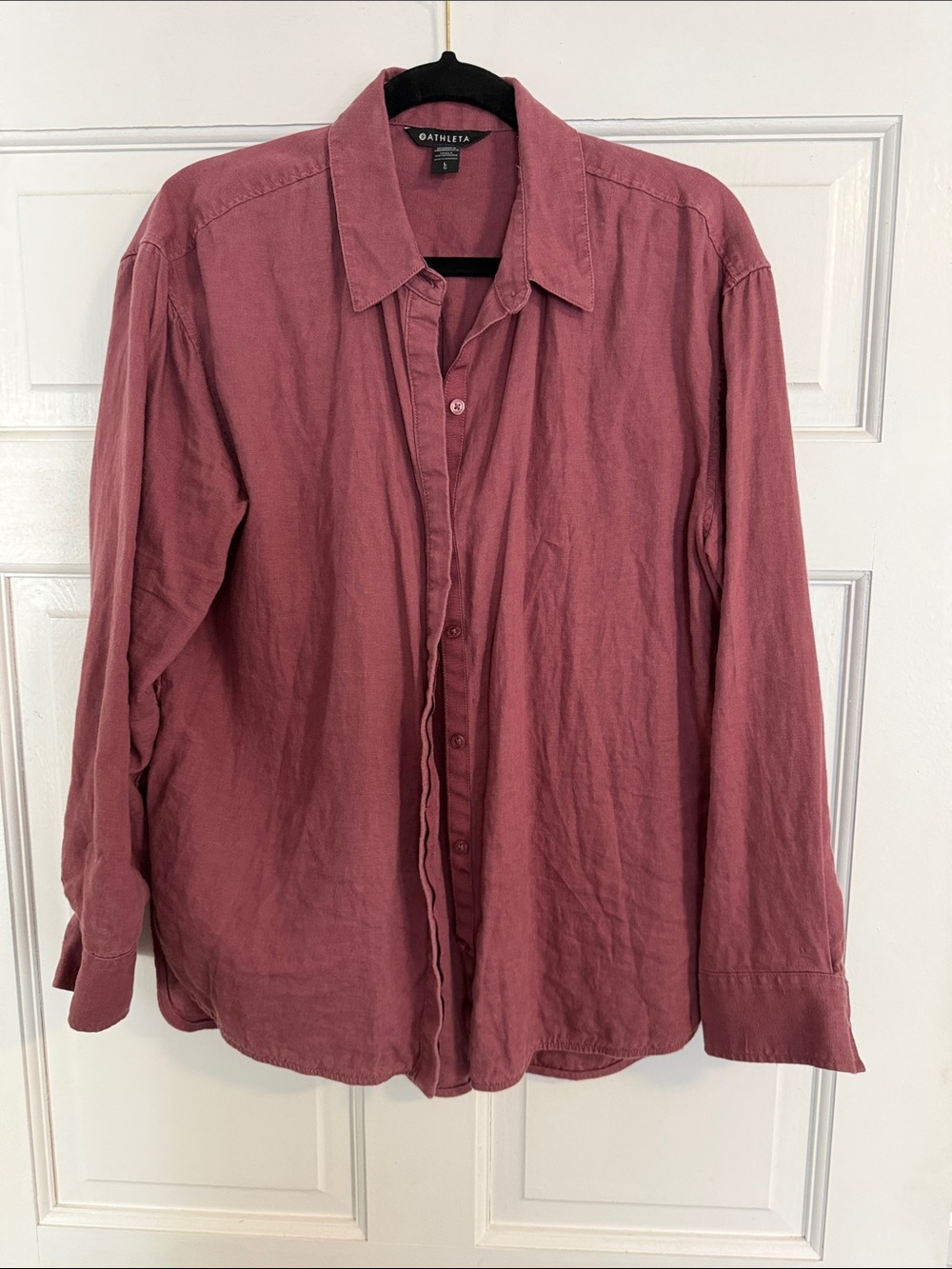 Athleta Women’s Button-Down Linen Shirt - Dusty Rose